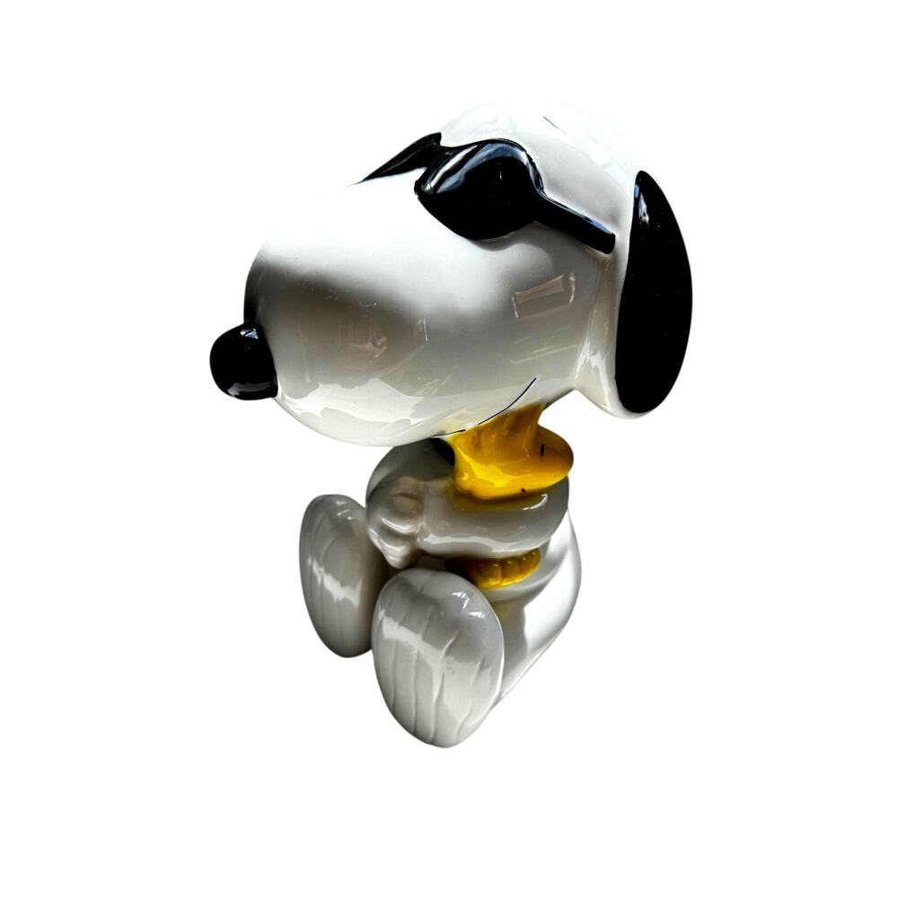 Peanuts Snoopy Joe Cool & Woodstock Ceramic Coin Bank Westland Giftware